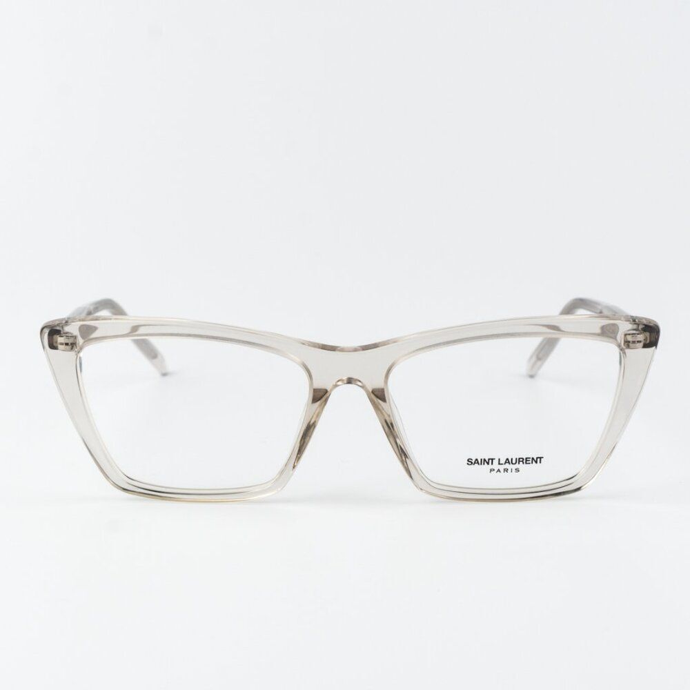 Saint Laurent Women Eyeglasses Beige Cat Eye Sl737 Mica Thin Opt 004 Brand New
